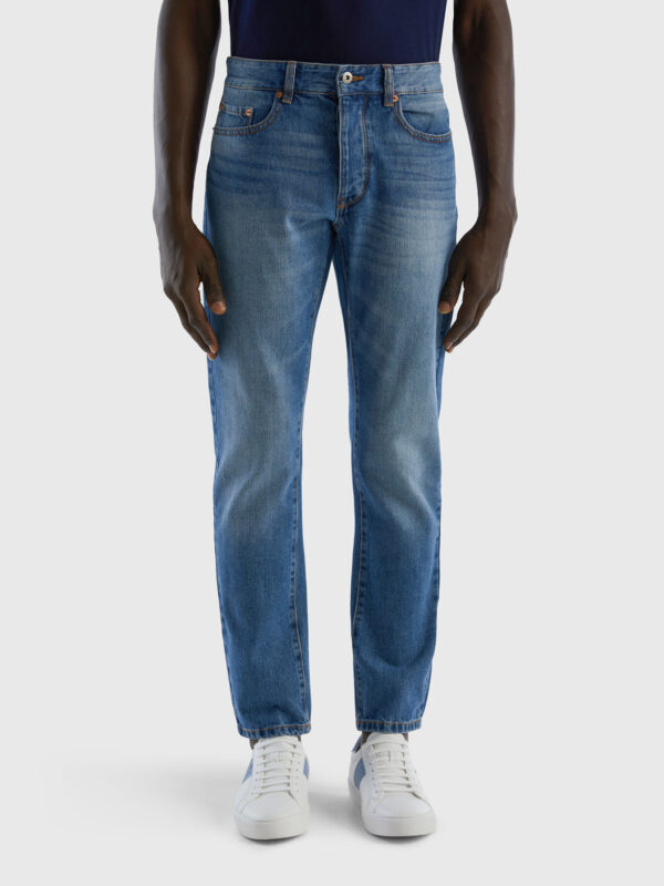 Straight leg 100% cotton jeans