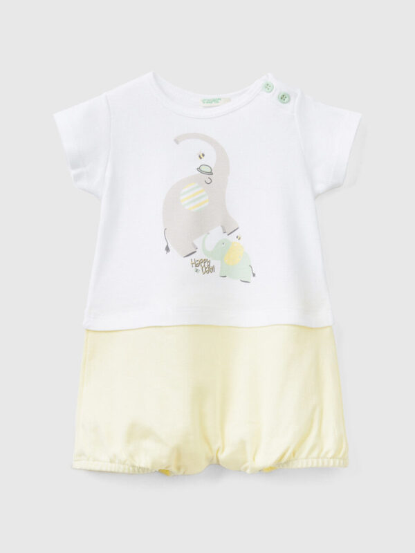 Color block onesie in organic cotton