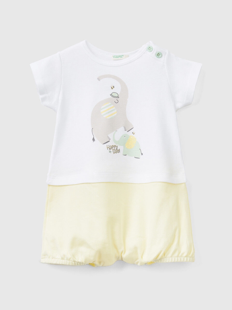 Color block onesie in organic cotton