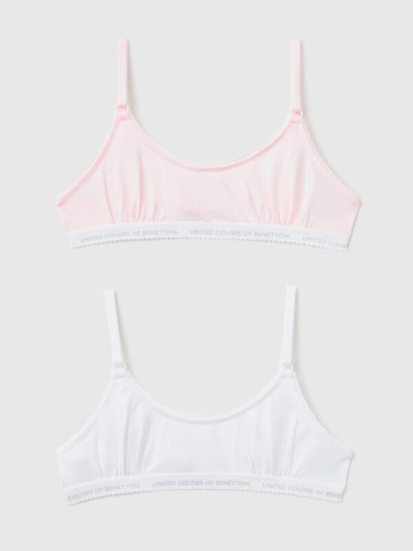 Two bras in stretch cotton