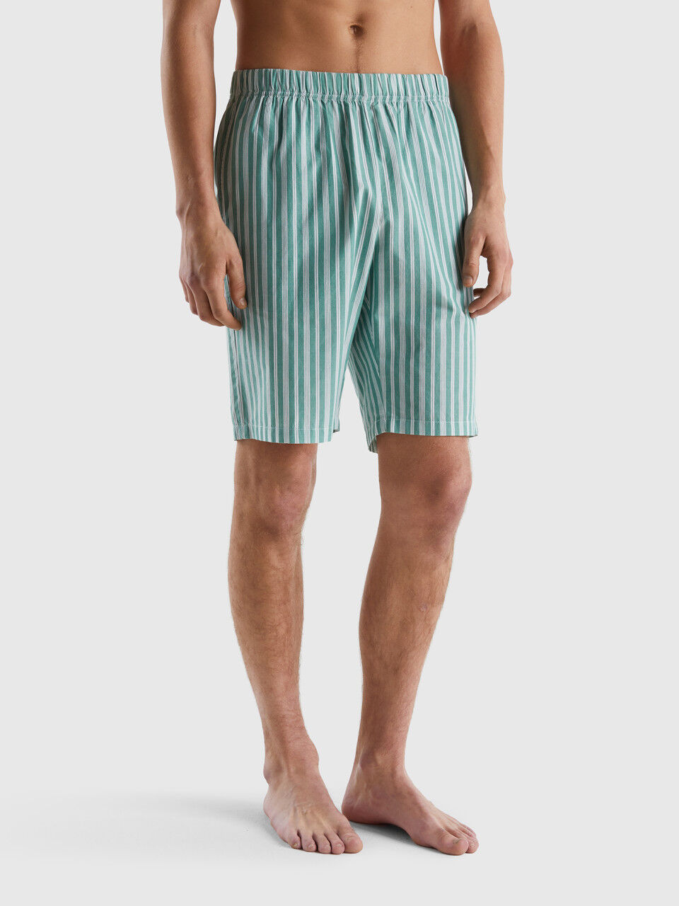 Striped 100% cotton shorts