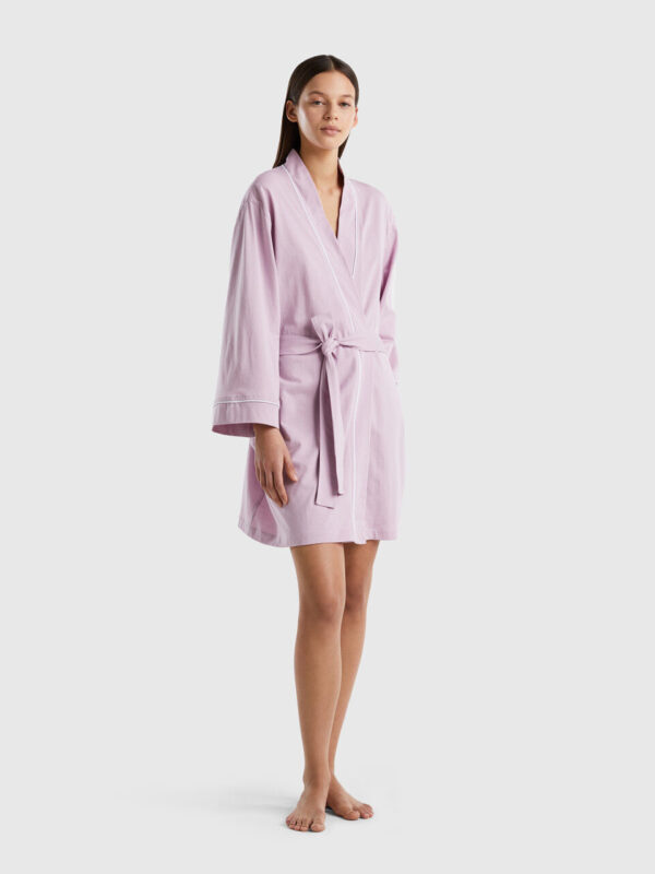 Midi dressing gown in pure viscose