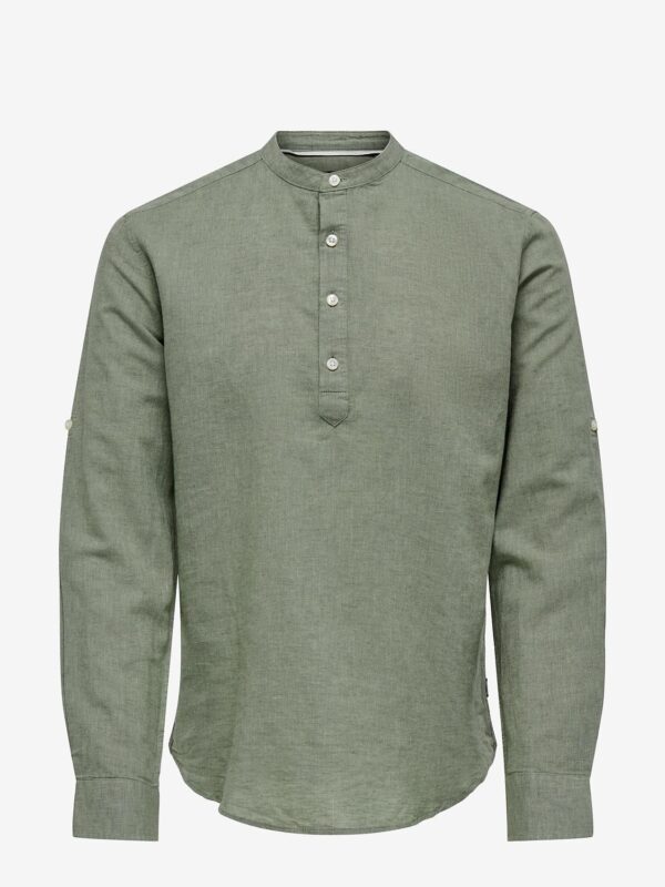 ONSCAIDEN LS HALFPLACKT LINEN SHIRT NOOS